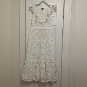 J. Crew Long White Eyelet Dress
